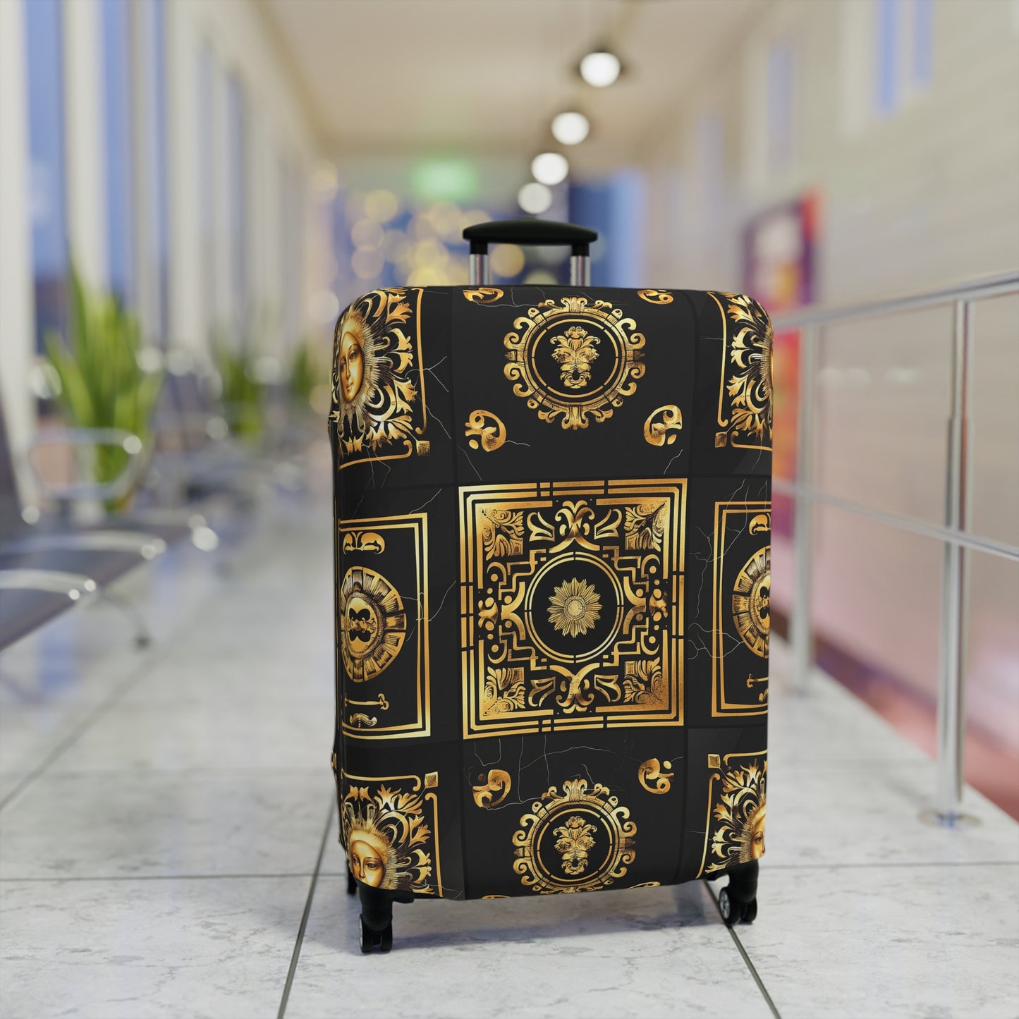 Black Golden Luxury Luggage Cover