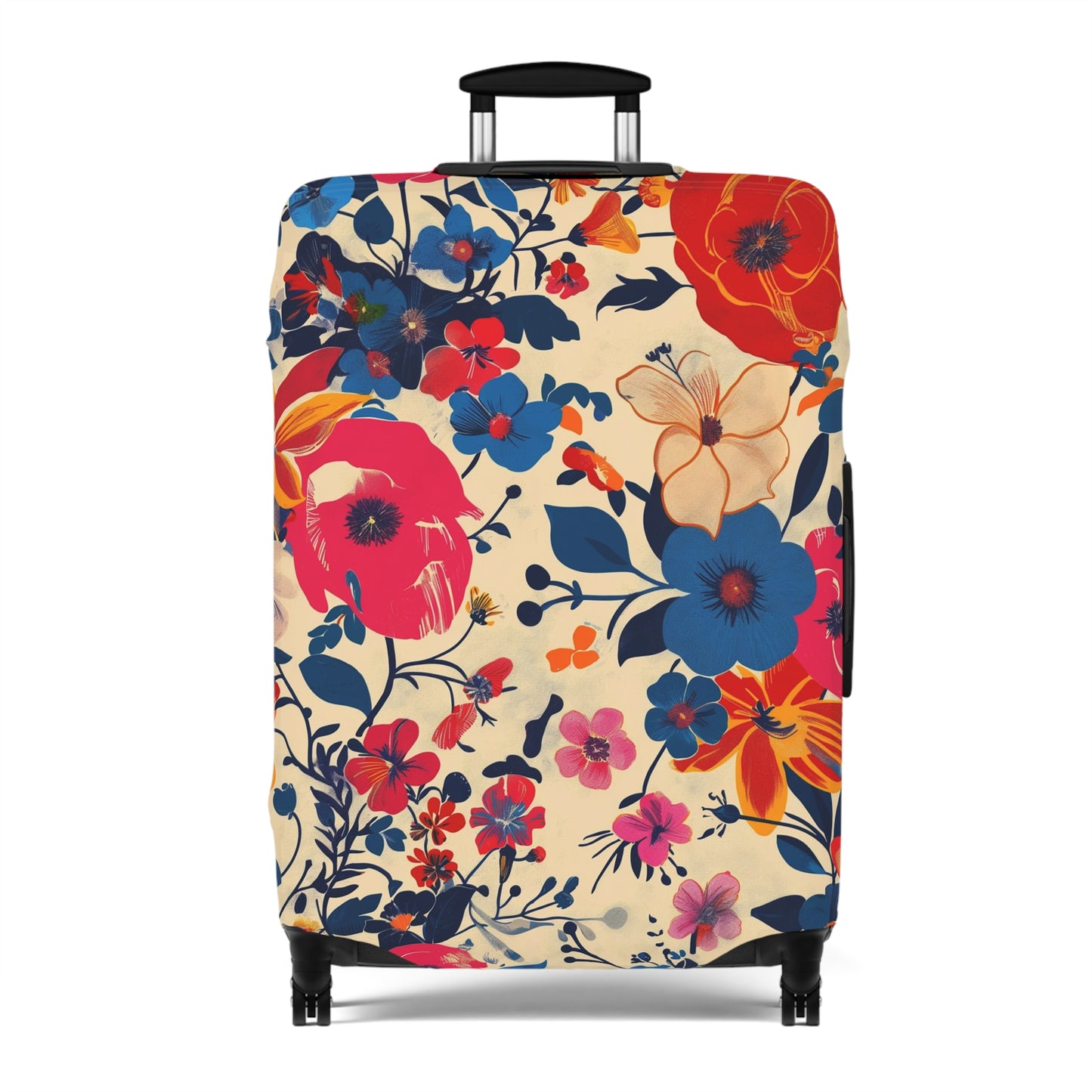 Ladies Luggage Cover White Floral Abstract