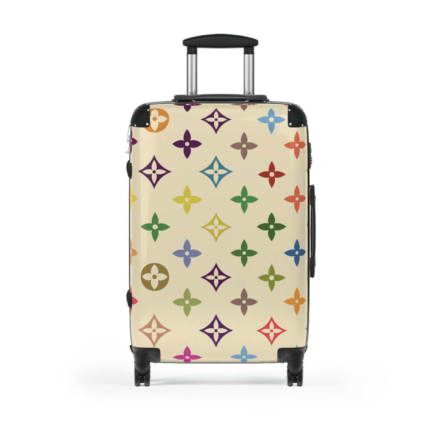 Beige Luxury Designer Monogram Suitcase