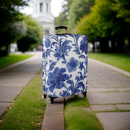 Blue White Royal Victorian Luggage Cover