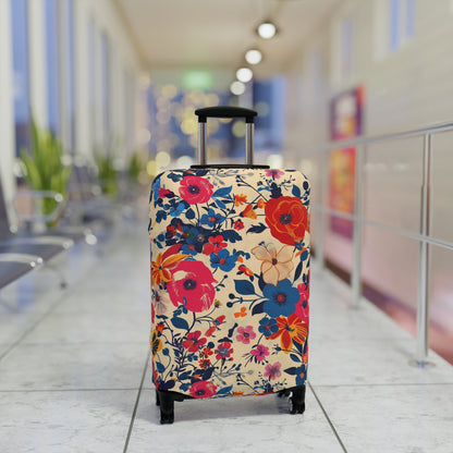 Ladies Luggage Cover White Floral Abstract
