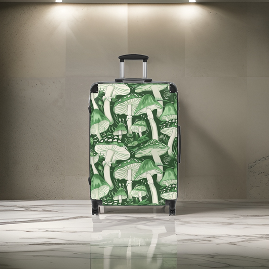 Green Two-Toned Mushroom Suitcase