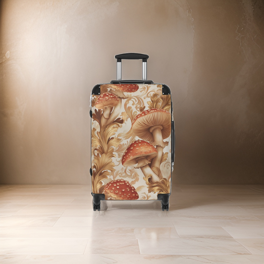 Golden Red Mushroom Luxury Style Suitcase