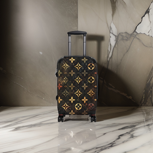 Luxury Gold Monogram Designer Theme Suitcase