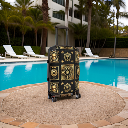 Black Gold Luxury Checkered Suitcase