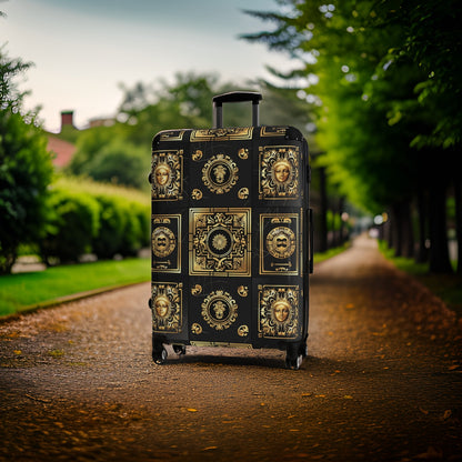 Black Gold Luxury Checkered Suitcase