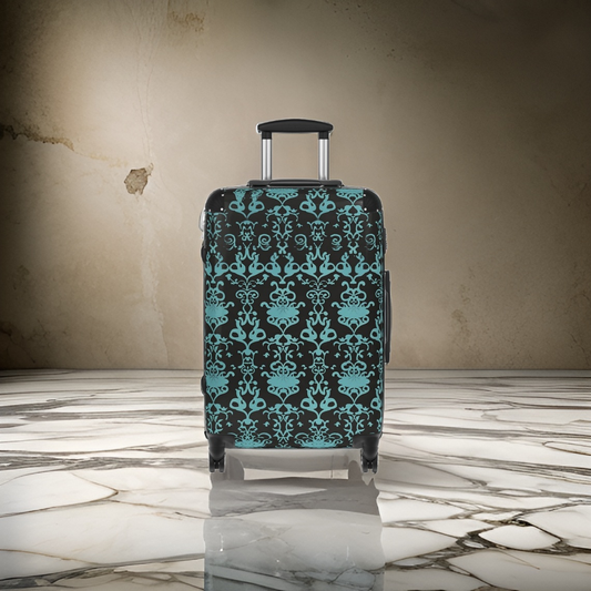 Black Turquoise Abstract Suitcase