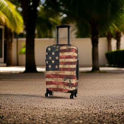 Rustic American Flag USA Luggage Cover