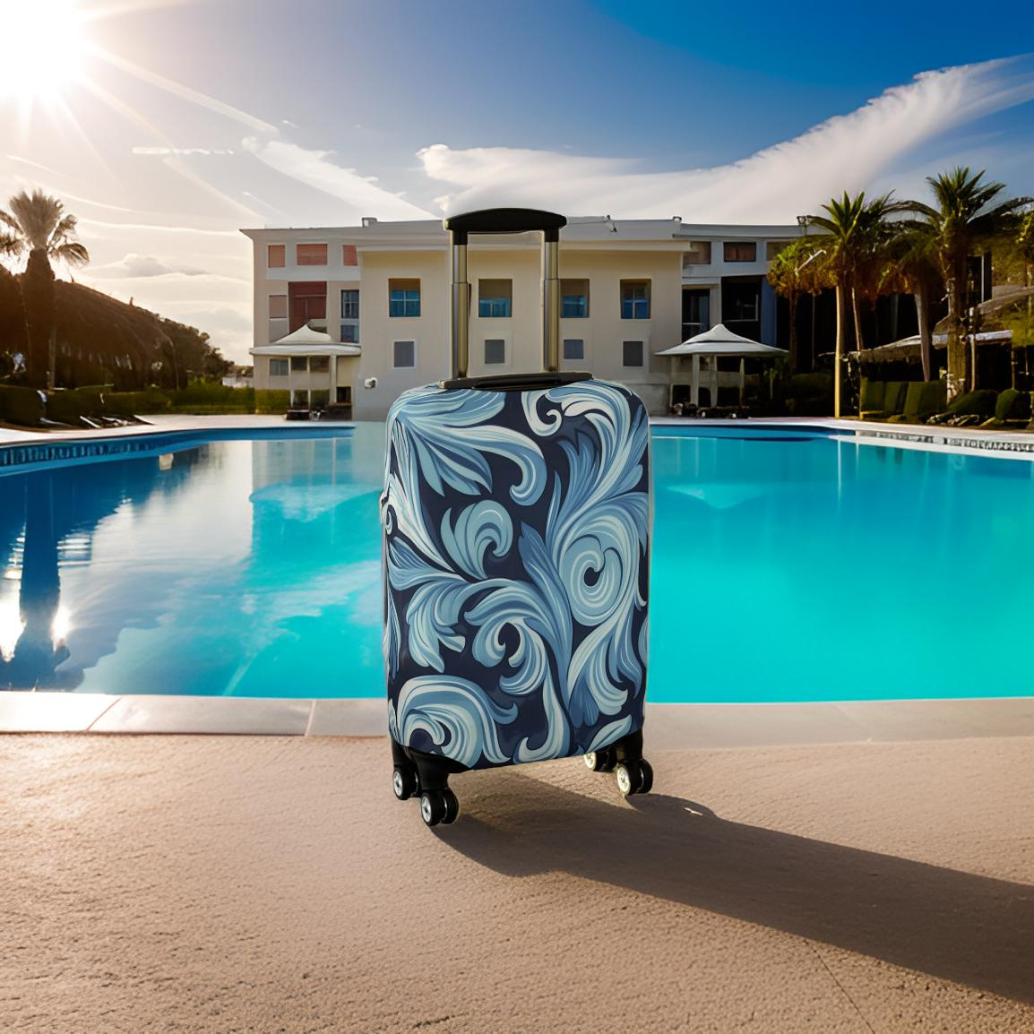 Luxury Blue Abstract Luggage Cover