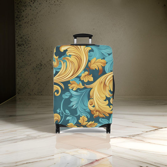 Turquoise & Yellow Luxury Luggage Cover
