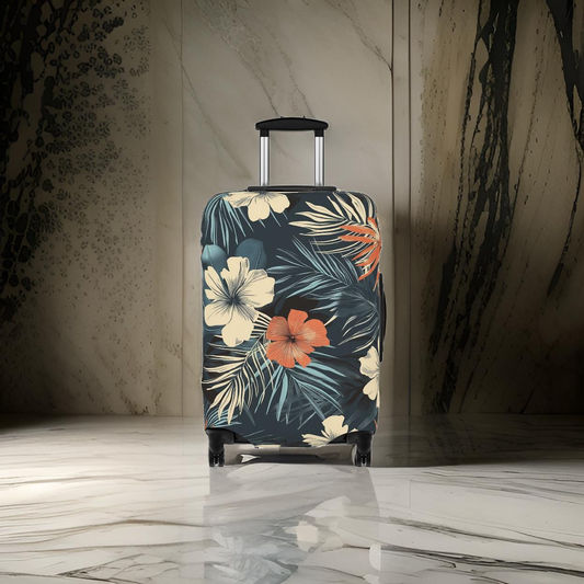 Tropical Floral Print Luggage Cover