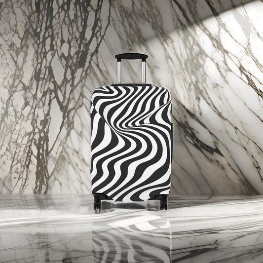 Black and White Abstract Luggage Cover