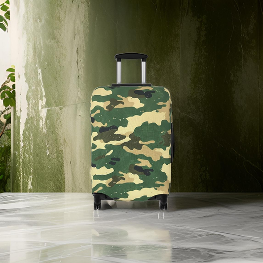 Green Camouflage Luggage Cover