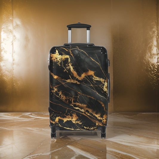 Black Gold Luxury Marble Suitcase