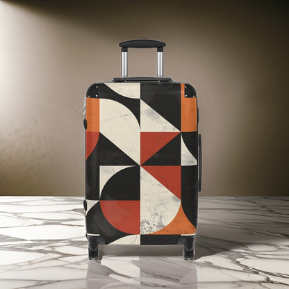 Bauhaus Orange Dark Abstract Suitcase